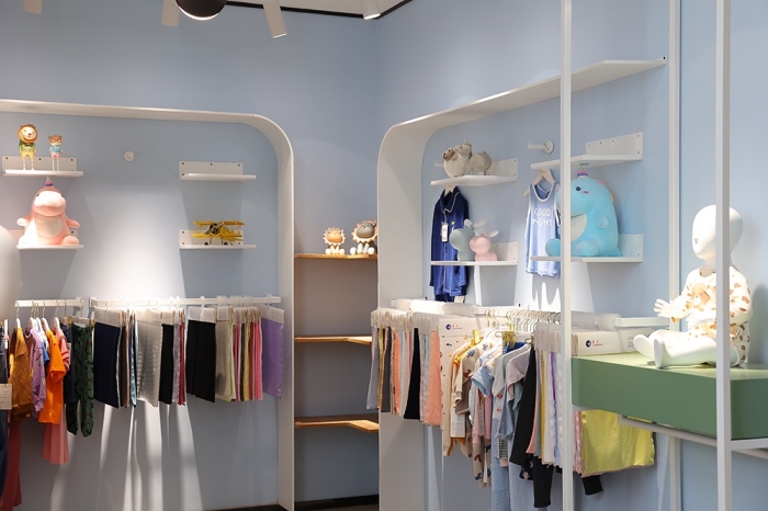 Clothing fabrics showroom